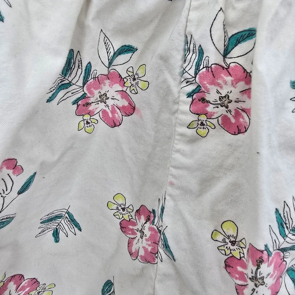Carters Girls Romper Set 2pc Green Ikat Diamond Floral Pink Cream Size 5 5A